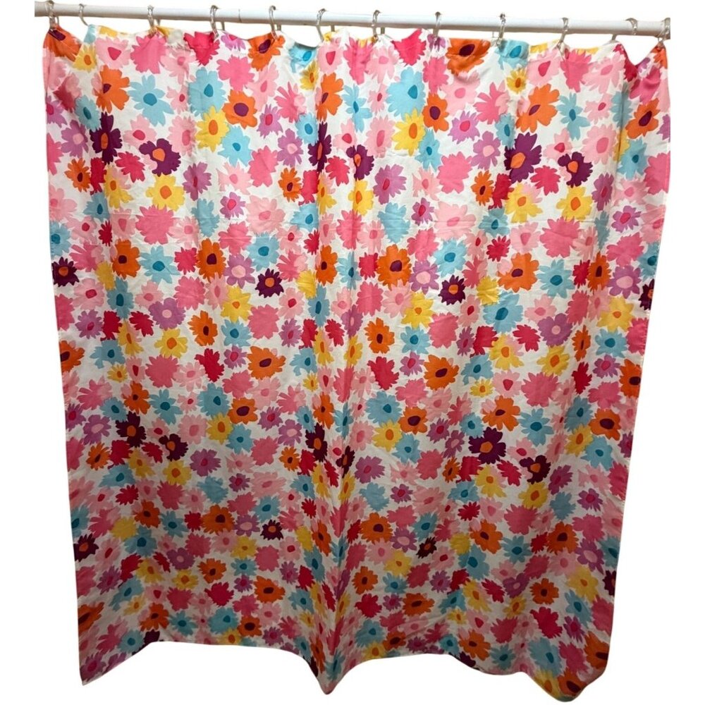 Unbranded Floral Pattern 100% Polyester Shower Curtain 70" Height (READ)